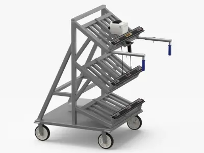 Automated Batch Picking Cart Empty and Full 3D model
