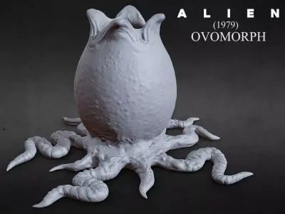 3D PRINTABLE OPEN ALIEN EGG OVOMORPH WITH ROOTS 3D print model purchase