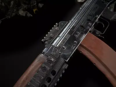 Ris plank and forearms AKS74U Low-poly 3D model