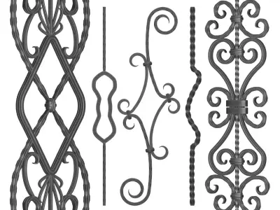 Wrought iron panel No 09 3D model