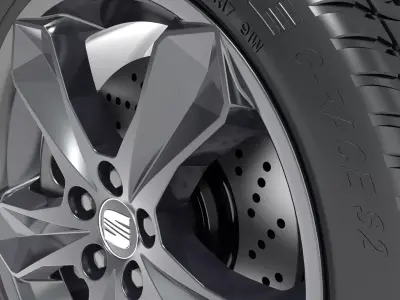 3D Seat VW rim wheel 7x17 BBS design 4815 with tyre brakes 3D model