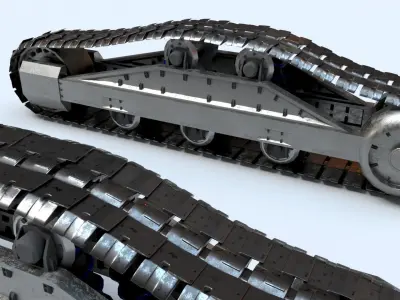 Rigged Maya Tank tracks or Continuous Tracks Low-poly 3D model