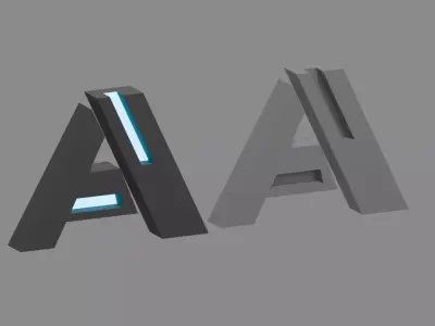 Cyberpunk 3D Alphabet Vol 01 Free Free low-poly 3D model