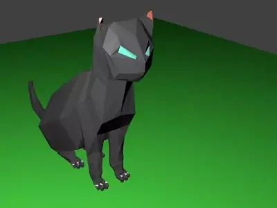 LowPoly Cat Low-poly 3D model