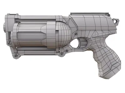 Steampunk Shotgun 2 Low-poly 3D model