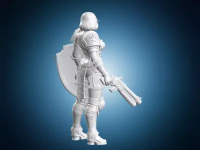 Battle Sister Warrior Figurine 3D Print Model 3D print model