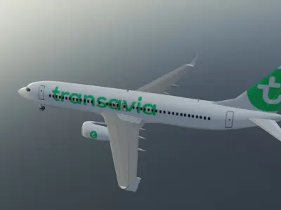 Transavia Boeing 737-800 low poly 3D Model Low-poly 3D model