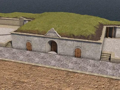 TABYA stone building in desert 3D model