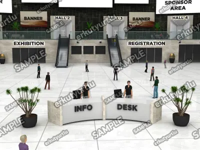 Virtual e-Congress Lobby 003 3D model