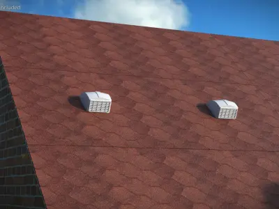 Mounted Roof Vent Cover with Louvered Grille 3D model