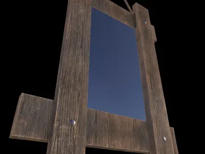 Mirror wooden frame Low-poly 3D model