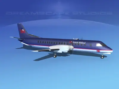 SAAB 2000 British Midland 3D model
