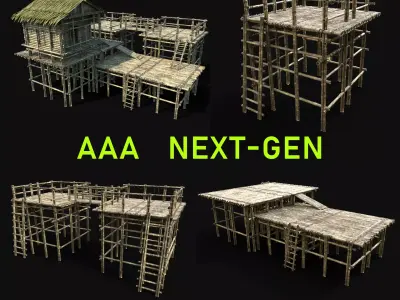 BAMBOO WATCHTOWER PIER CONSTRUCTION SURVIVAL BUILDER COLLECTION 