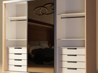 CLOSET COMPLETE INTERIOR WITH DRAWERS AND SLIDE  Free low-poly 3D model