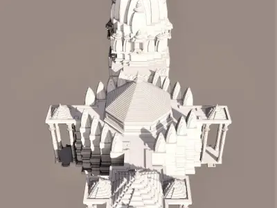 indian hindu temple mandir 3D model