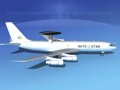 Boeing E-3B AWACS NATO 3D model
