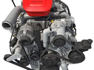 Red Car Engine 3D model
