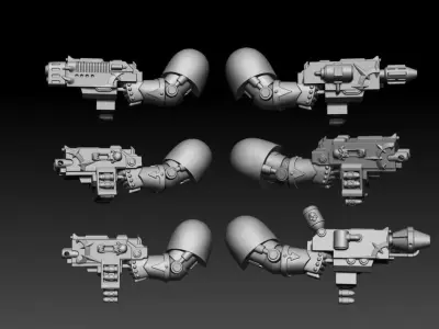 6 HANDS WITH COMBO WEAPONS 3D print model