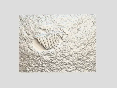 Astronaut footprint on the Moon-3D print Low-poly 3D model