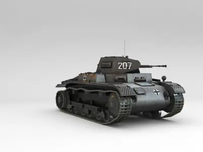 Low Poly SdKfz 121 Panzer II Ausf A Low-poly 3D model