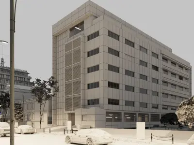 Commercial building 3D exterior Scene  3D model