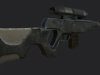 Sniper Rifle - The Hunter PBR Low-poly 3D model