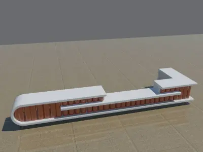 Commercial Counter - Cash Wrap 3D model