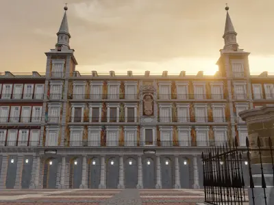 MayorSquare of Madrid Low-poly 3D model