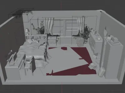 Abandoned room from The Last Of Us Part II Trailer Low-poly 3D model