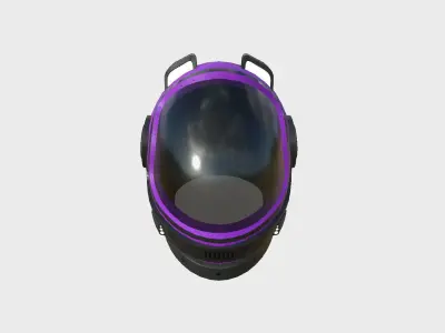 Astronaut Helmet B06 Black Purple - Character Design Fashion Low-poly 3D model