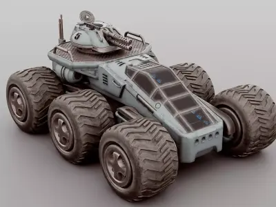 MILITARY VEHICLE M-100 Rigged 3D model