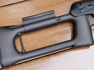 SVD rifle Low-poly 3D model