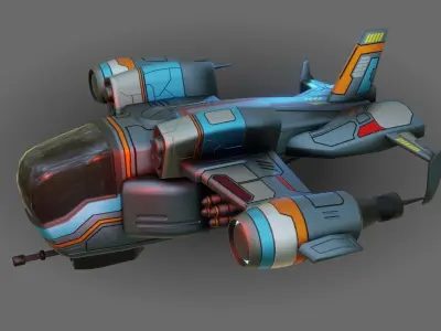 Sci-Fi Drop Ship - Low Poly - Game Ready - PBR Low-poly 3D model