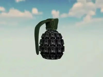 grenade room with number of windows Low-poly 3D model