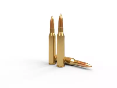 338 Lapua Magnum Ammo Low-poly 3D model