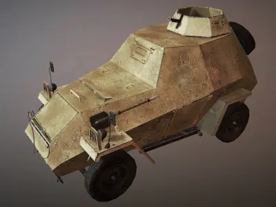 BA-64 Lowpoly armored car-Game ready Low-poly 3D model