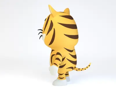 Cartoonish Humanoid Leopard Character Low-poly 3D model