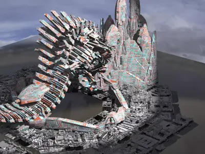 Robot Tail dinosaur design 3D model