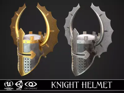 Knight Helmet 08 Low-poly 3D model
