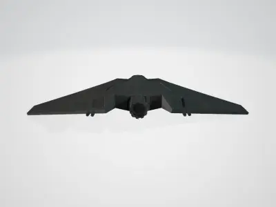 F-302 fighter jet Low-poly 3D model