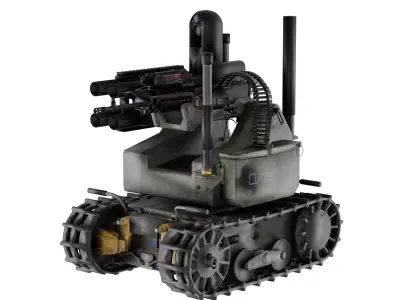 Military robot tank Low-poly 3D model