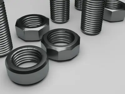 Bolts and Nuts Set 3D model