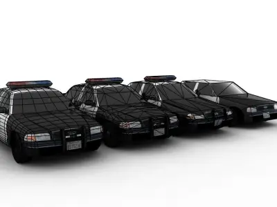 LAPD-POLICE CAR Low-poly 3D model