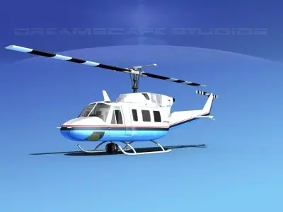 Bell 212 V25 Unmarked 3D model