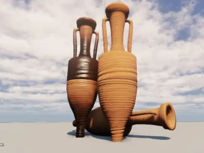 Amphora rar Low-poly 3D model