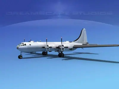 Boeing B-29 Superfortress Bare Metal 3D model