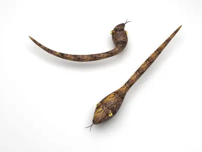 Snake With Straight Snake 3D model