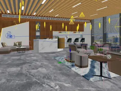 Modern Office Reception Area 3D model