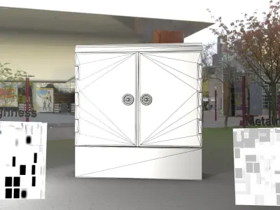 Electrical Distribution Cabinet 140 Low-poly 3D model