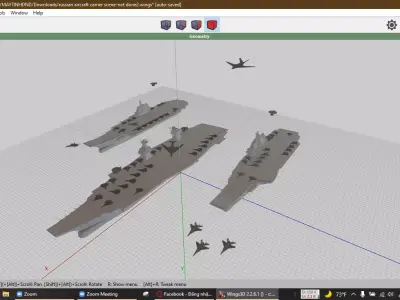 Russian Aircraft carrier in the future Free 3D model